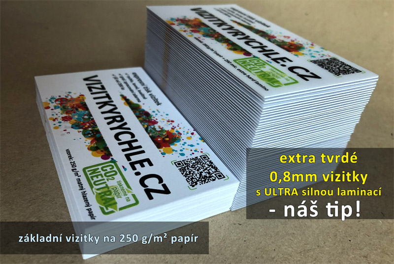 extra tvrde 0,8mm vizitky jsou mnohem silnější než běžné vizitky