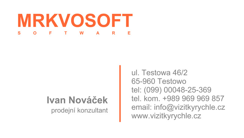 Vzor vizitky základní běžný design č.1