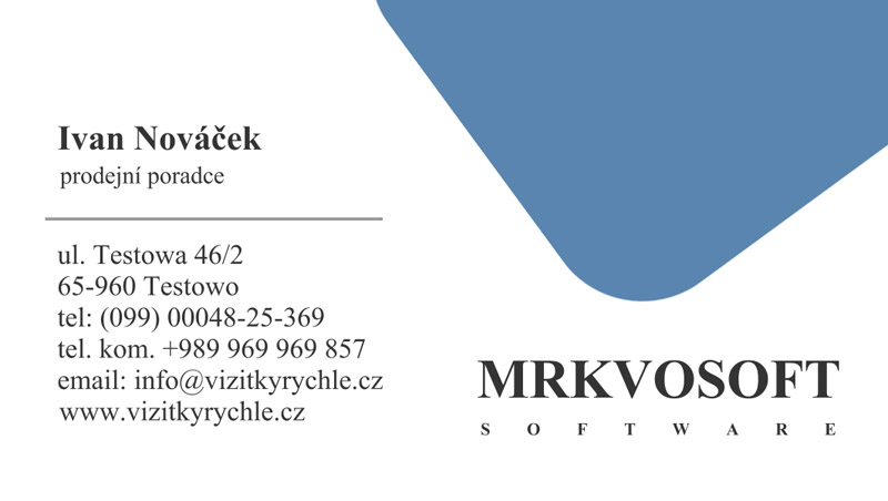 Vzor vizitky základní běžný design č.10