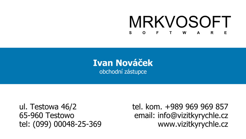 Vzor vizitky základní běžný design č.12