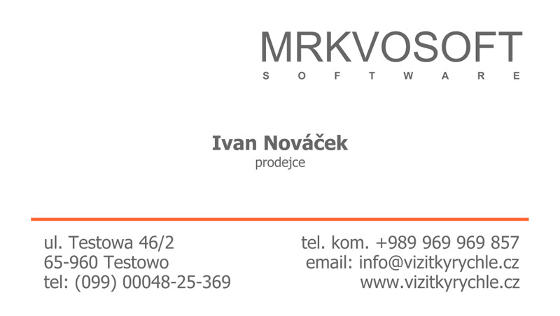 Vzor vizitky základní běžný design č.4