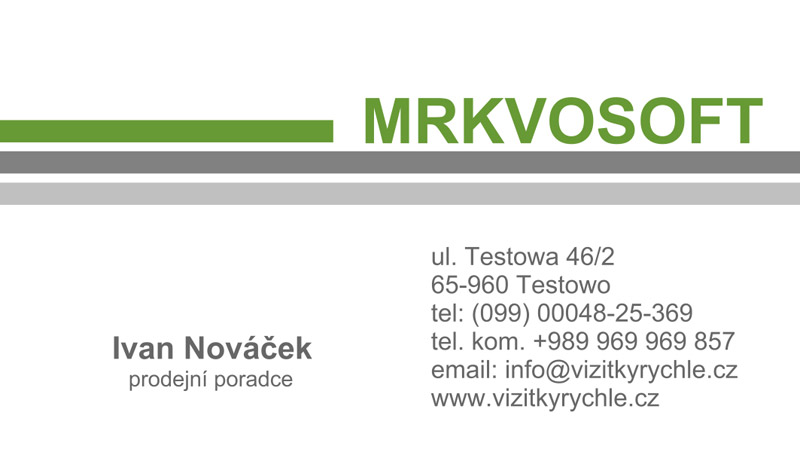 Vzor vizitky základní běžný design č.7