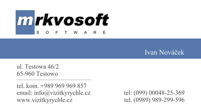 Vzor vizitky základní běžný design č.8